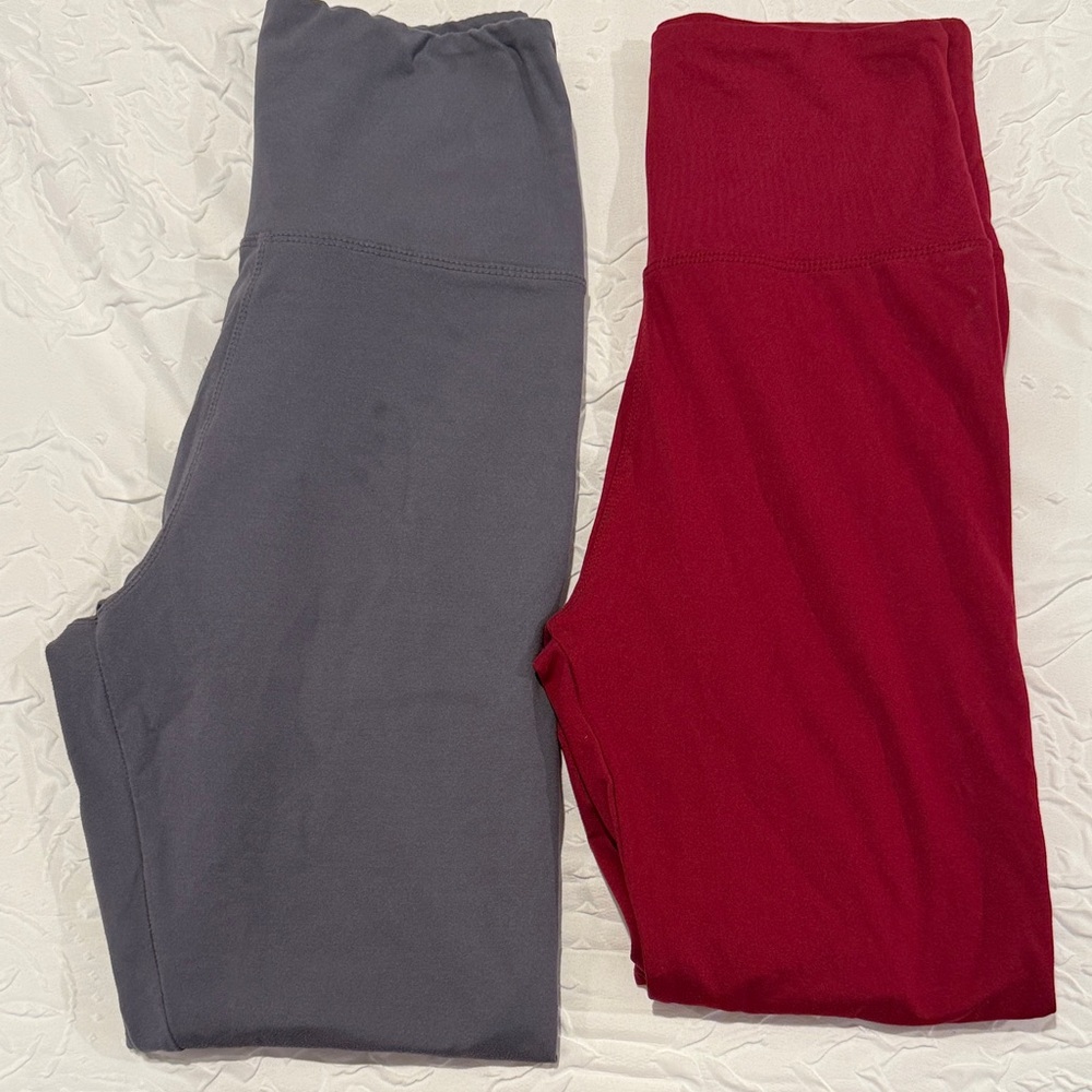 Gray and Red Leggings Set